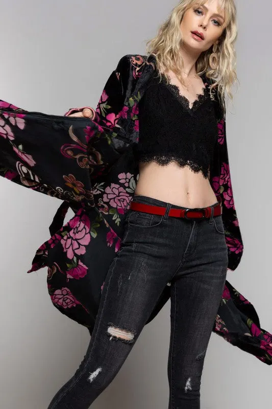 TRIUMPH VELVET FLORAL KIMONO