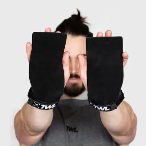 TWL - LEATHER GYMNASTIC GRIPS - FINGERLESS - BLACK