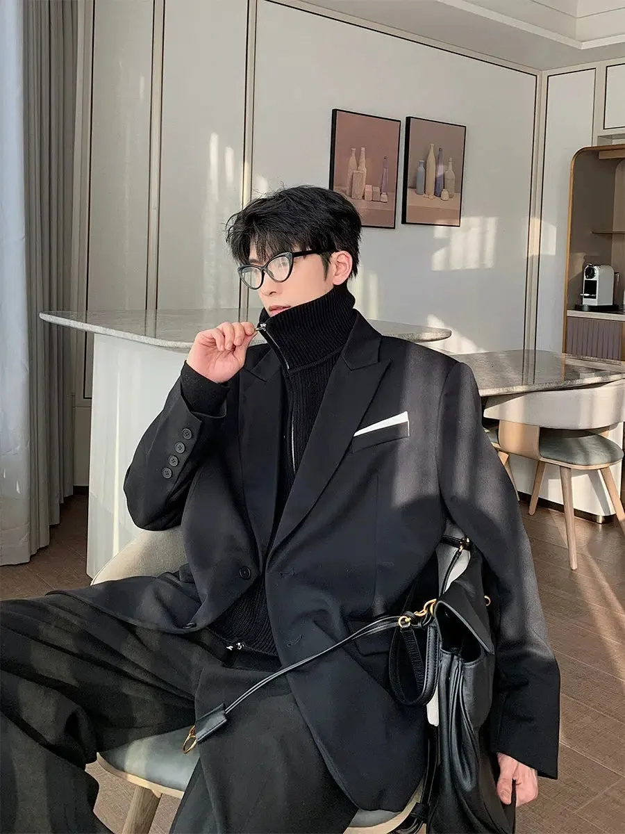 Two-piece Turtleneck Lined Blazer