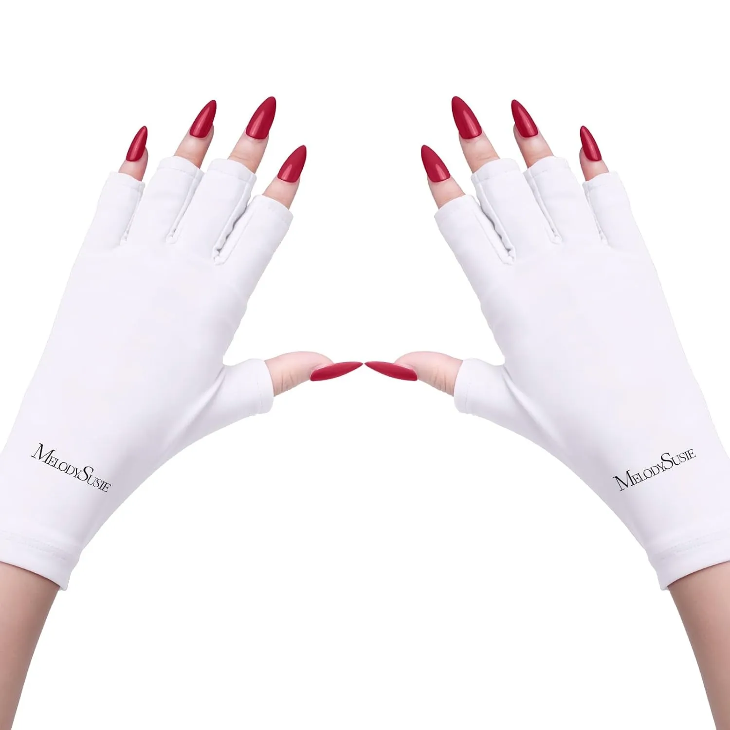UV Gloves for Gel Nail Lamp, Professional UPF50  UV Protection Gloves for Manicures, Art Skin Care Fingerless Glove for Women Men Protect Hands from Sun and Nail Dryer Harm (Black)
