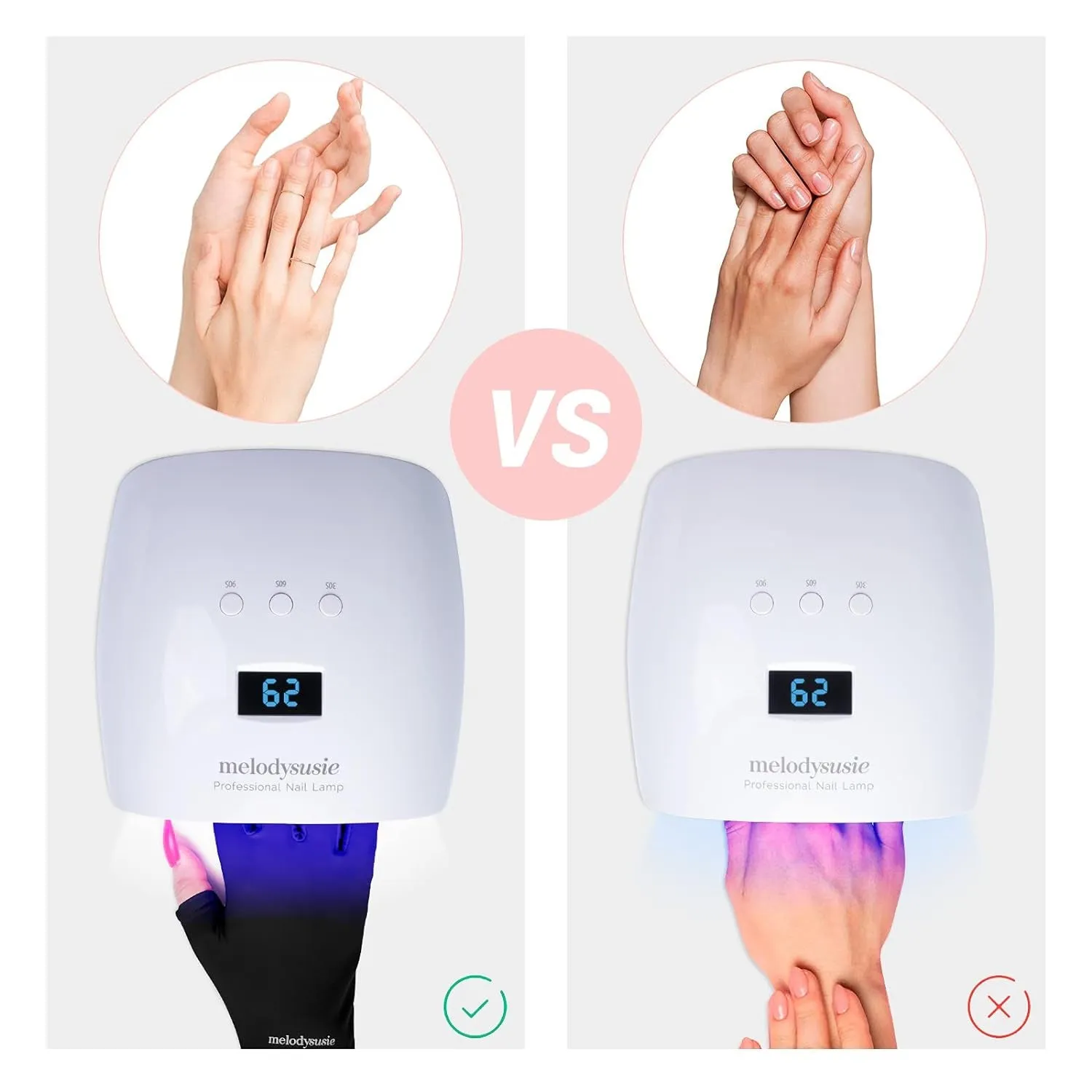 UV Gloves for Gel Nail Lamp, Professional UPF50  UV Protection Gloves for Manicures, Art Skin Care Fingerless Glove for Women Men Protect Hands from Sun and Nail Dryer Harm (Black)