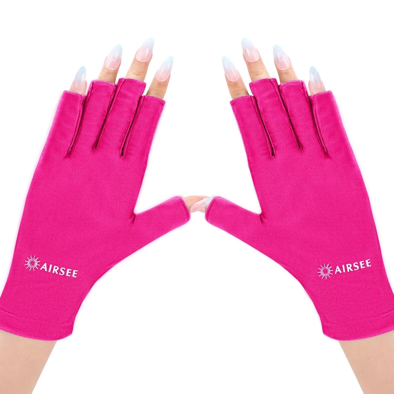 UV Gloves for Nail Lamp,Professional UPF50  UV Protection Gloves for Manicures Nail Art,Fingerless Gloves That Shield Skin from the Sun and Nail Lamp (Black)