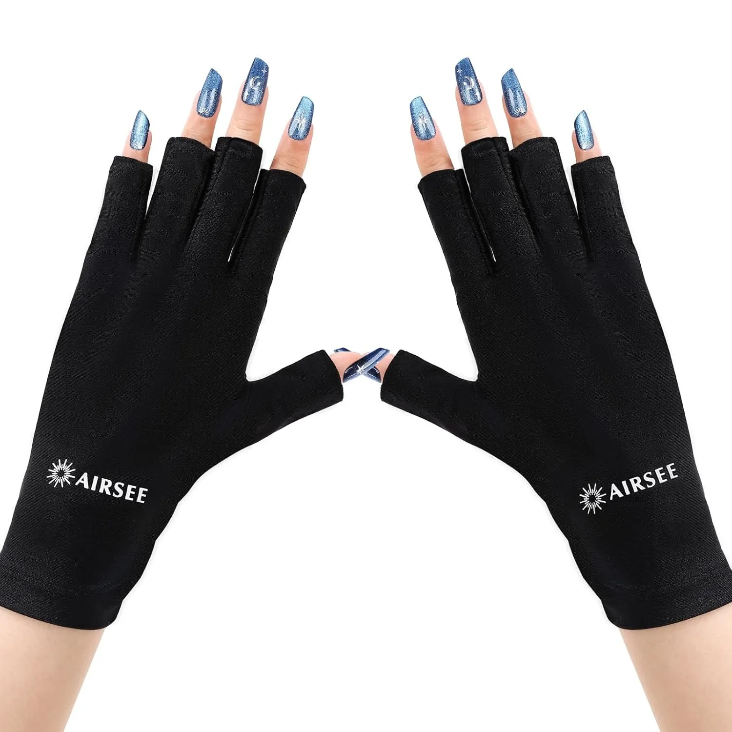UV Gloves for Nail Lamp,Professional UPF50  UV Protection Gloves for Manicures Nail Art,Fingerless Gloves That Shield Skin from the Sun and Nail Lamp (Black)