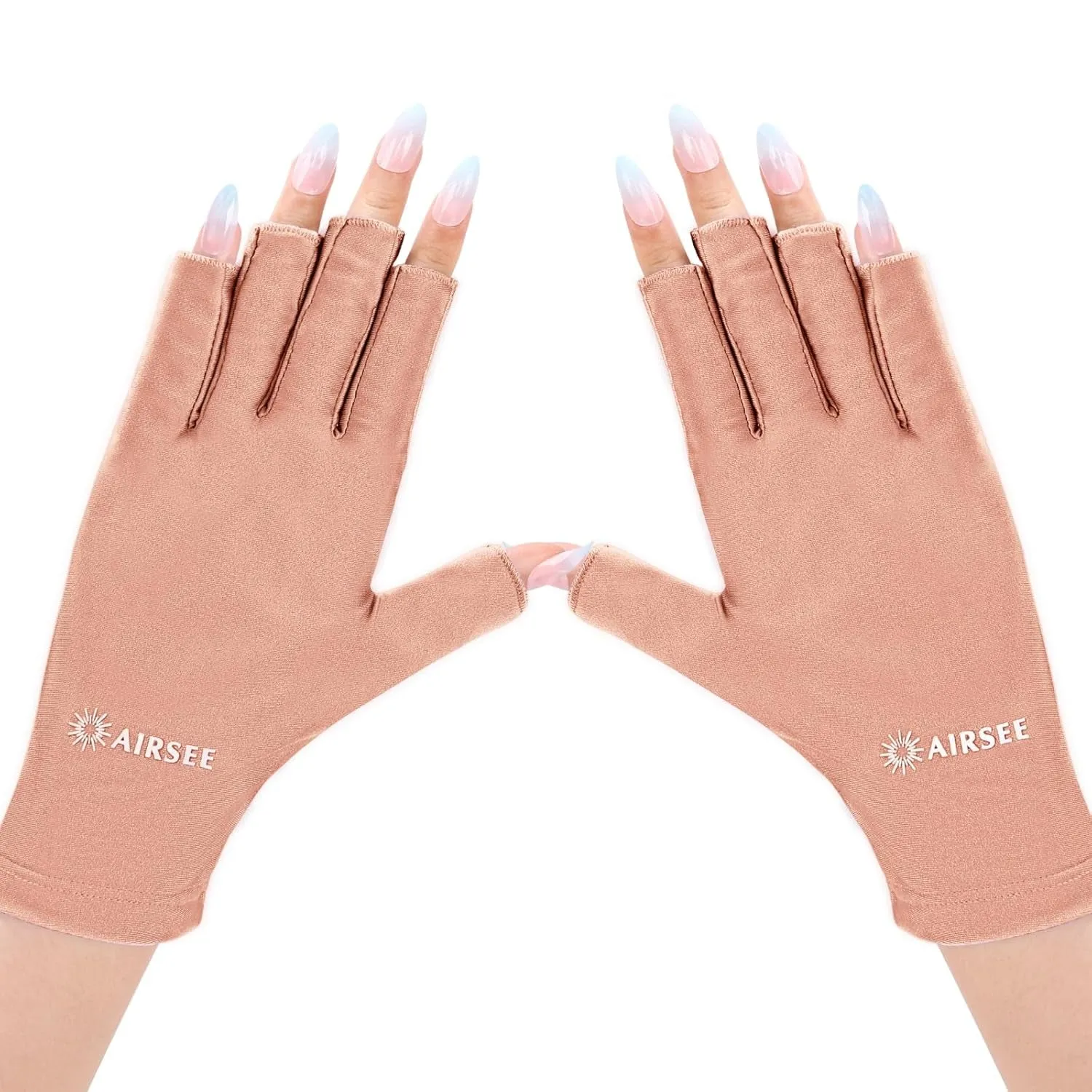 UV Gloves for Nail Lamp,Professional UPF50  UV Protection Gloves for Manicures Nail Art,Fingerless Gloves That Shield Skin from the Sun and Nail Lamp (Black)