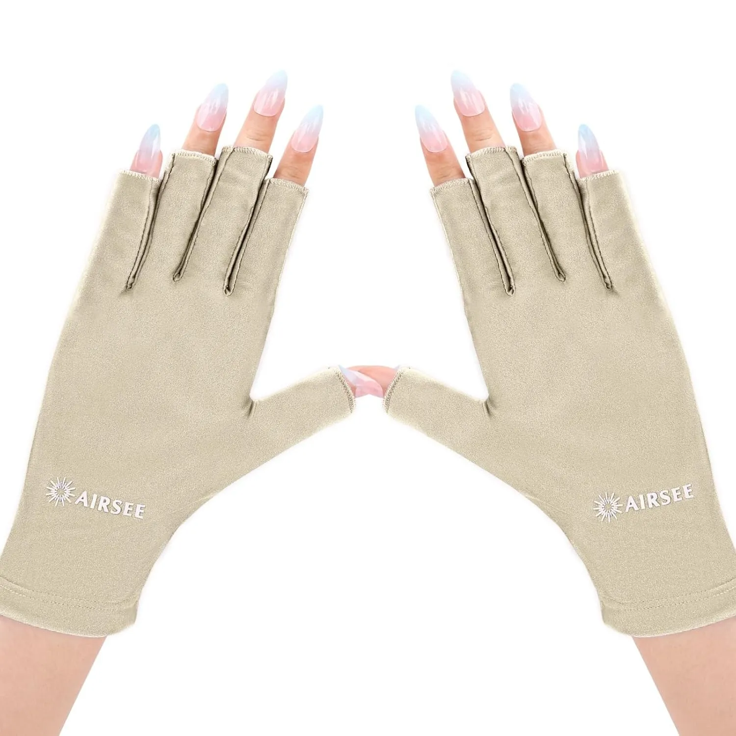 UV Gloves for Nail Lamp,Professional UPF50  UV Protection Gloves for Manicures Nail Art,Fingerless Gloves That Shield Skin from the Sun and Nail Lamp (Black)