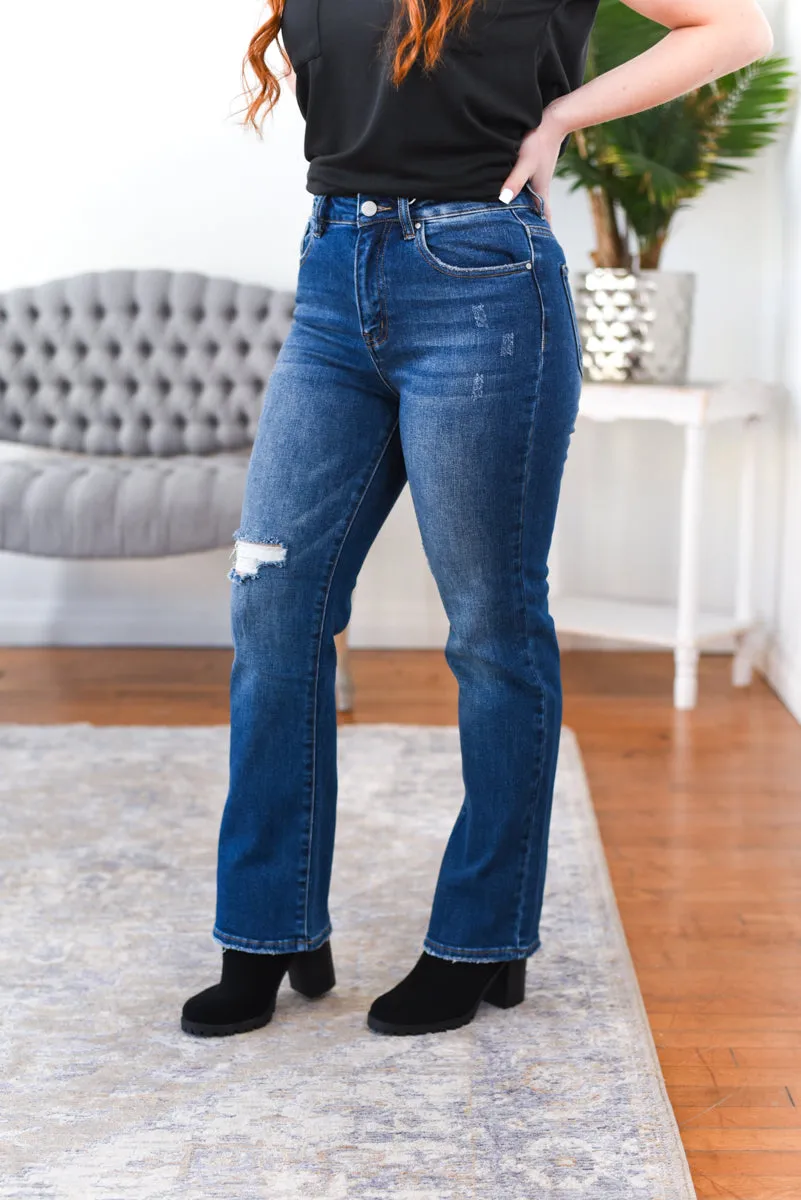 Vanya High Rise Straight Leg Risen Jeans