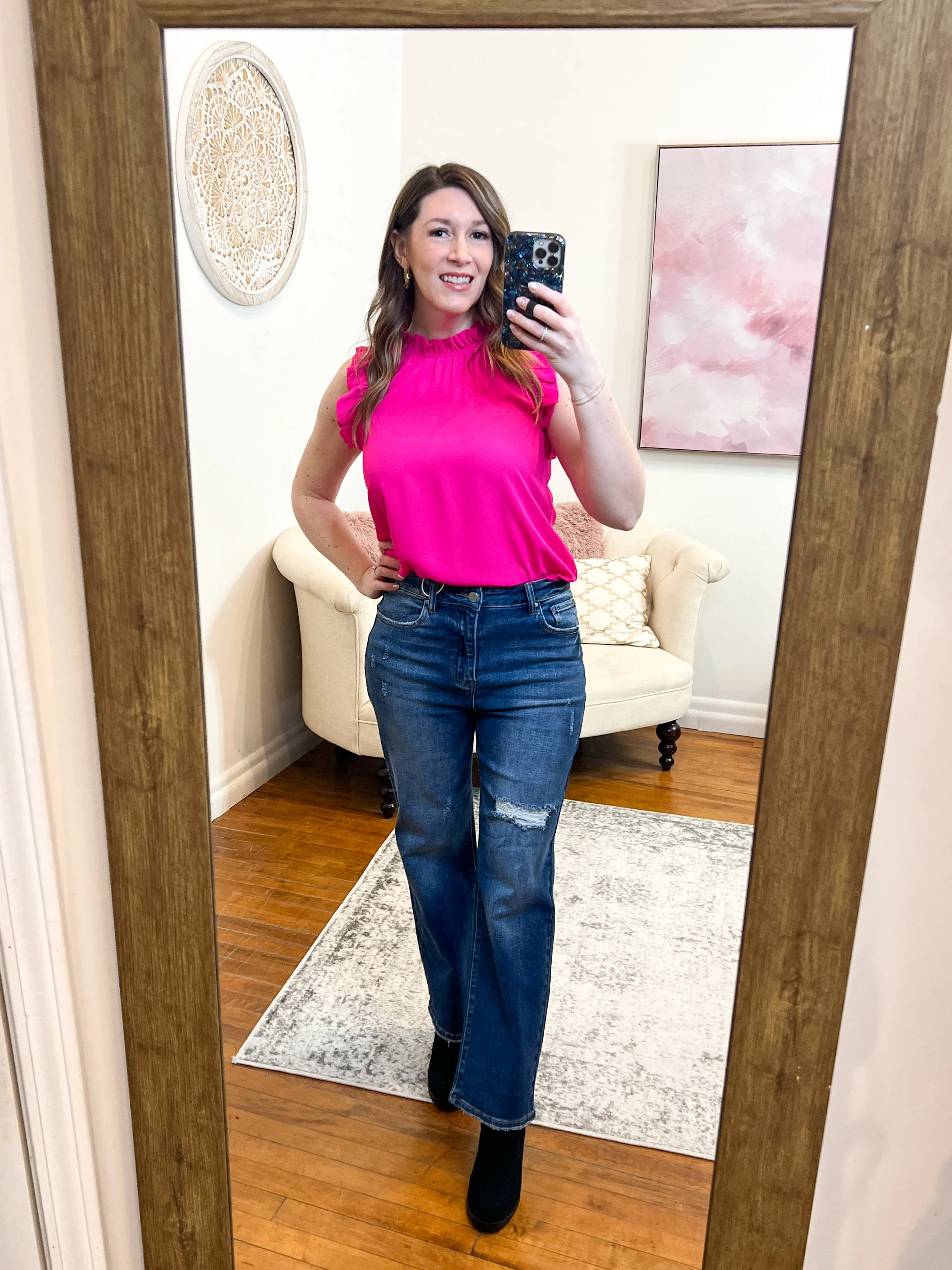 Vanya High Rise Straight Leg Risen Jeans