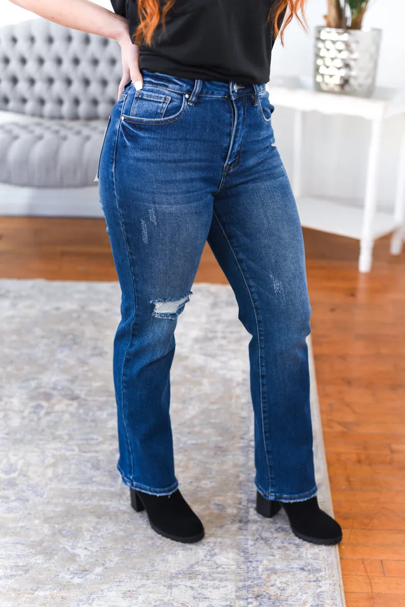 Vanya High Rise Straight Leg Risen Jeans