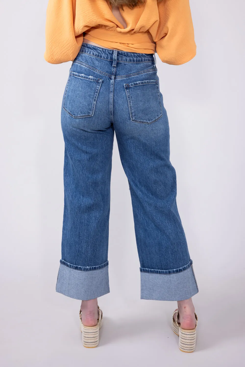 Vervet High Rise Baggy Wide Jeans for Women | T6515D