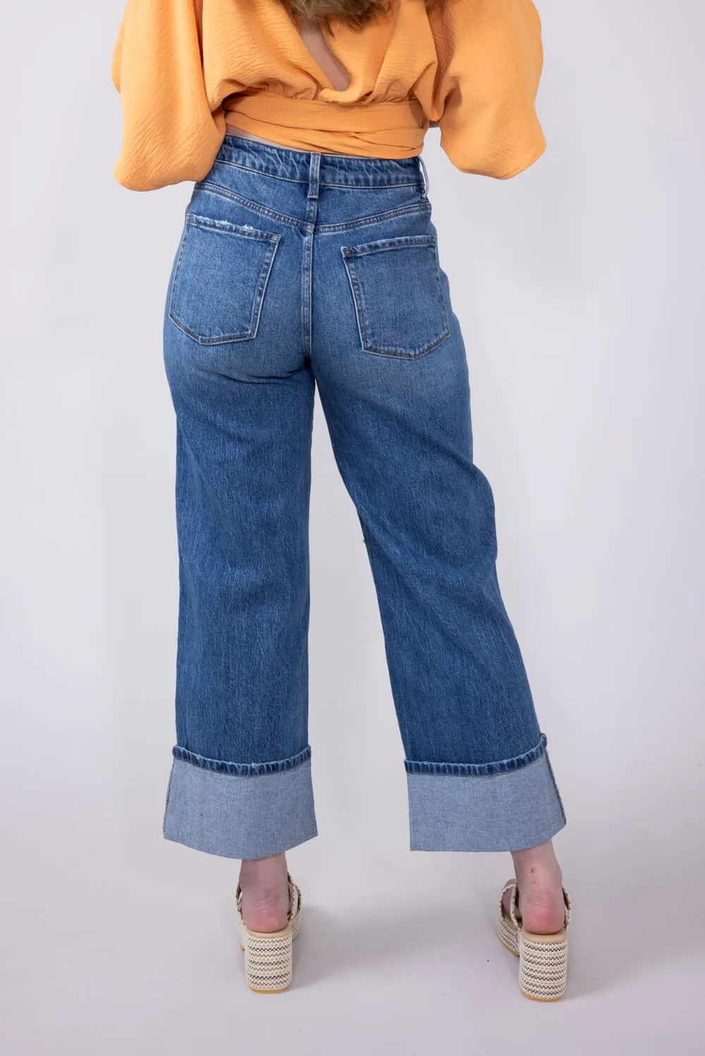 Vervet High Rise Baggy Wide Jeans for Women | T6515D