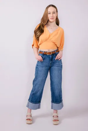 Vervet High Rise Baggy Wide Jeans for Women | T6515D