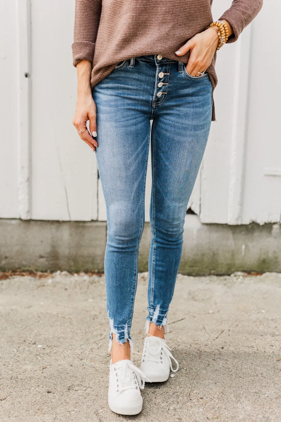 Vervet Mid-Rise Skinny Jeans- Maisie Wash