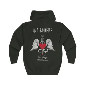 Veste zippée - Cadeau humour pour une Infirmière Mi Ange Mi démon