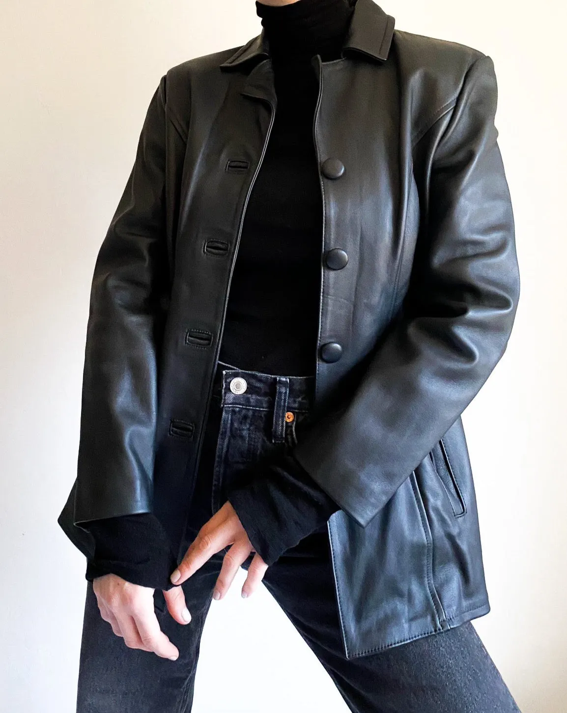Vintage Black Leather Jacket