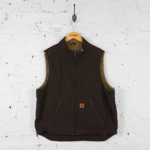Vintage Carhartt Fleece Lined Gilet - Brown - XL