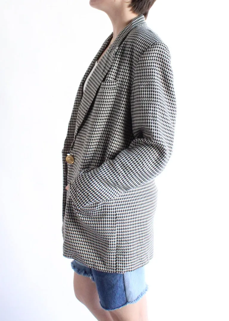 Vintage Houndstooth Blazer S0718