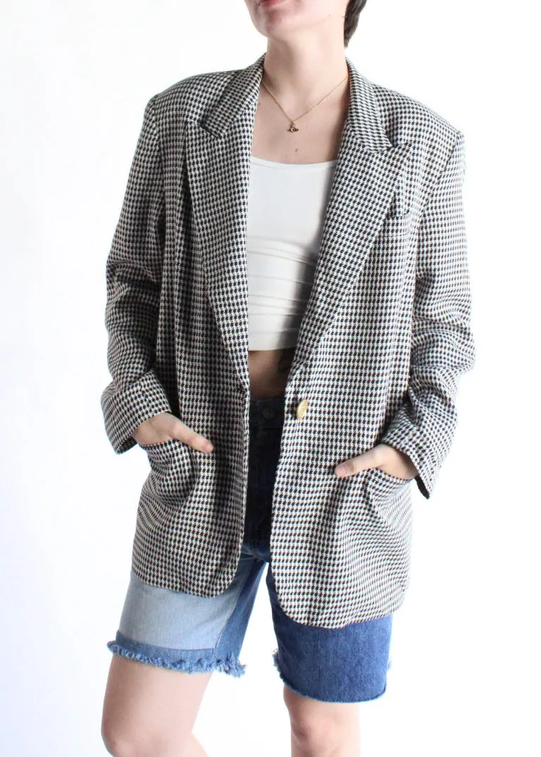 Vintage Houndstooth Blazer S0718