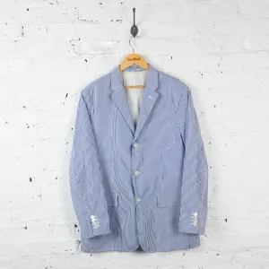 Vintage Pinstripe Ralph Lauren Polo Golf Blazer Jacket - Blue - XXL