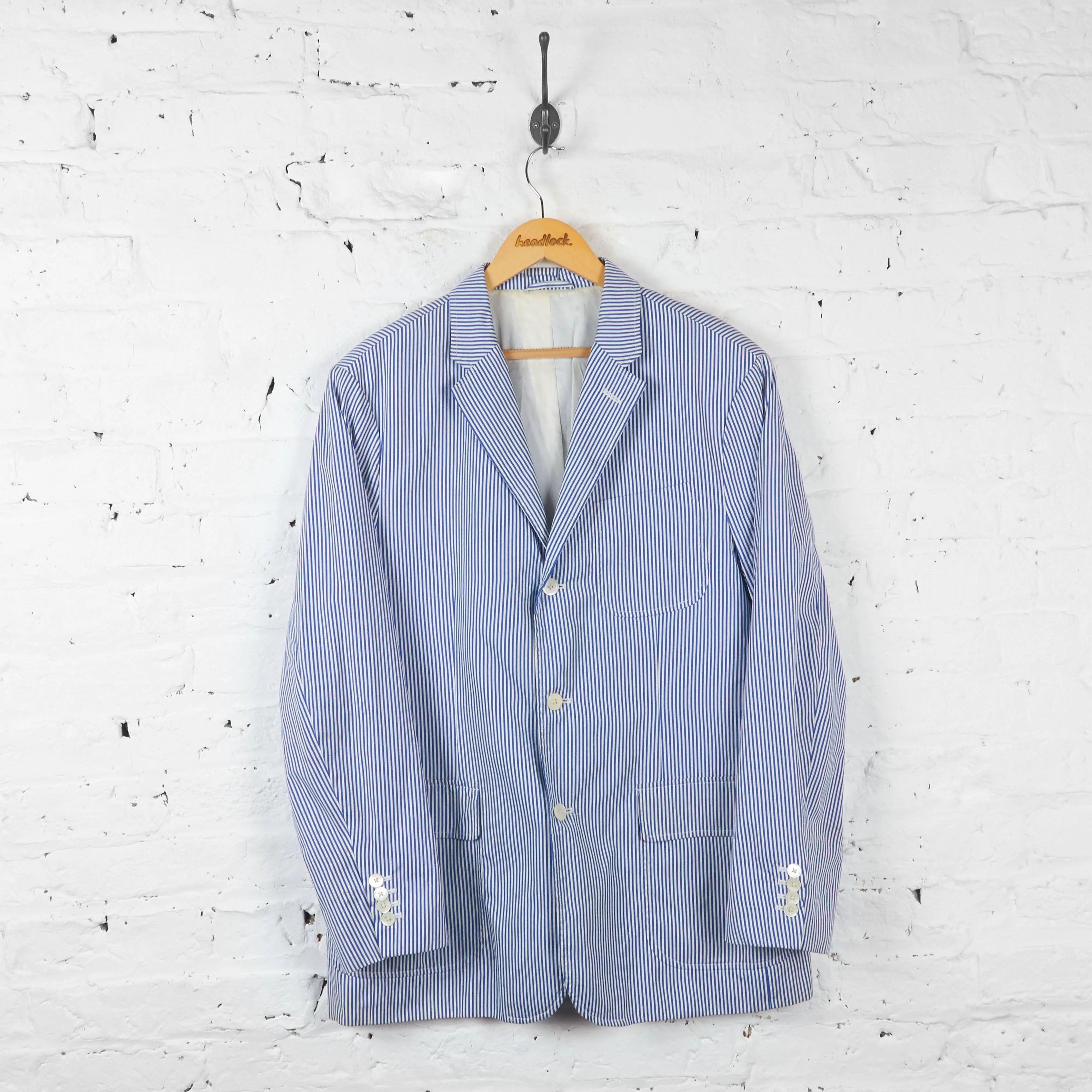 Vintage Pinstripe Ralph Lauren Polo Golf Blazer Jacket - Blue - XXL