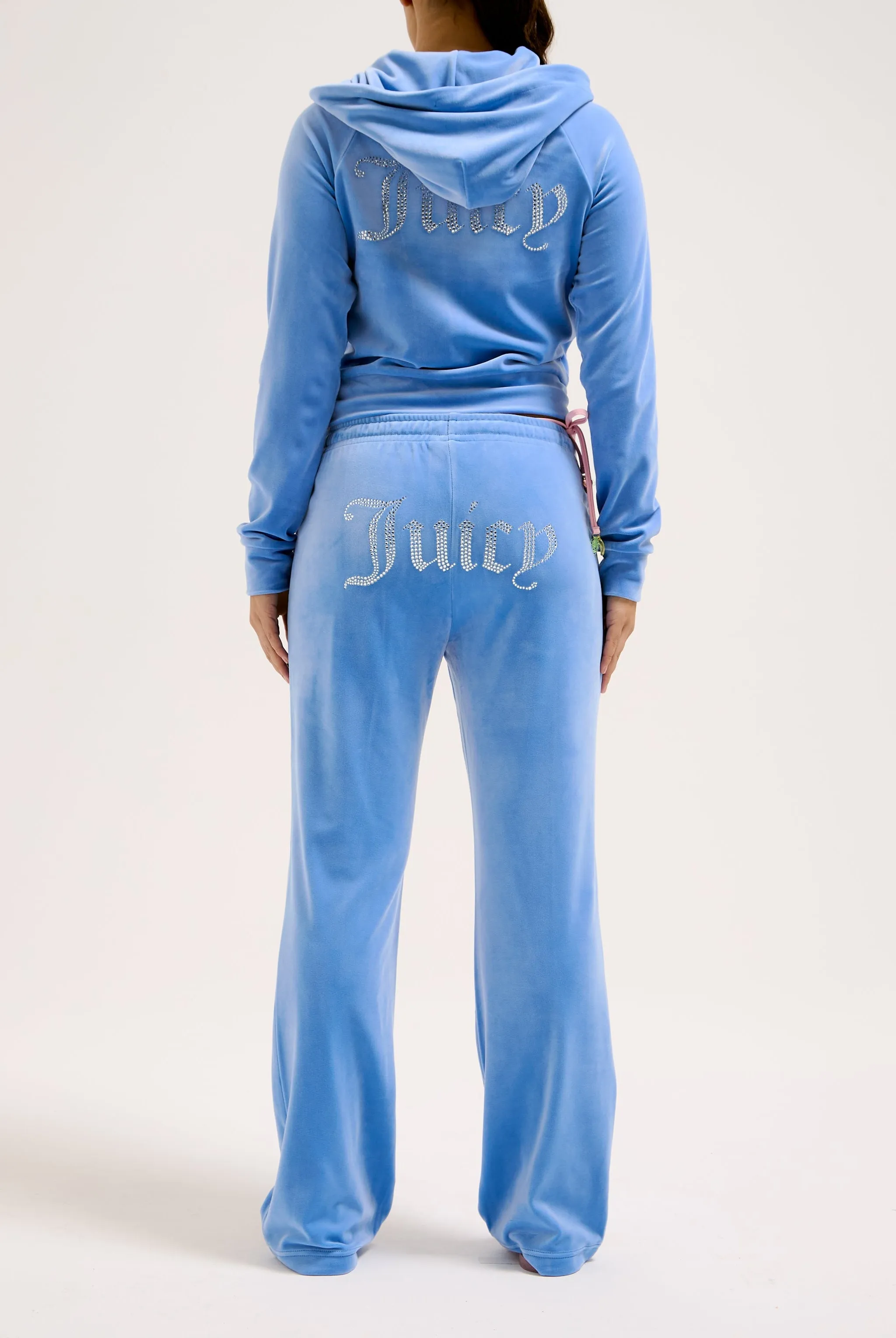 WASHED REGATTA DIAMANTÉ VELOUR ZIP-THROUGH HOODIE