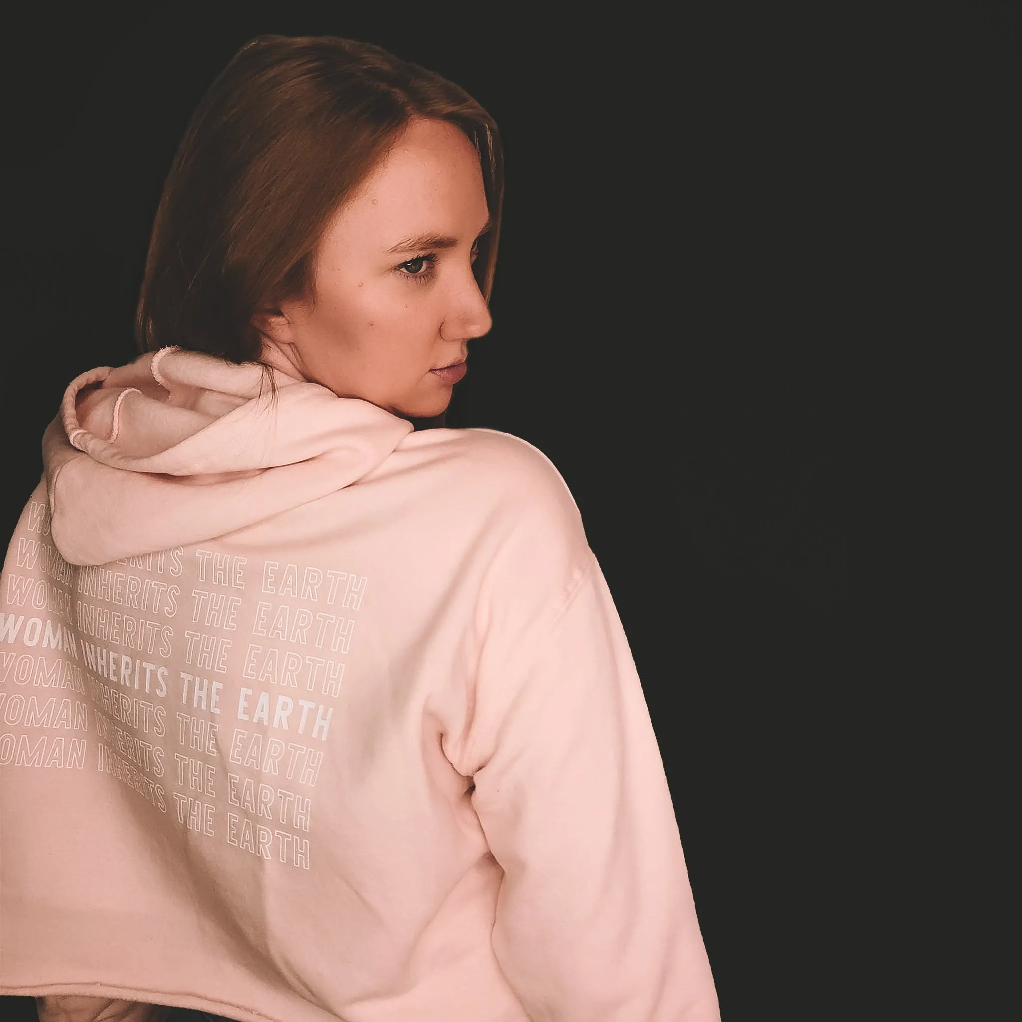 Womans inherits the earth dog mom crop Hoodie