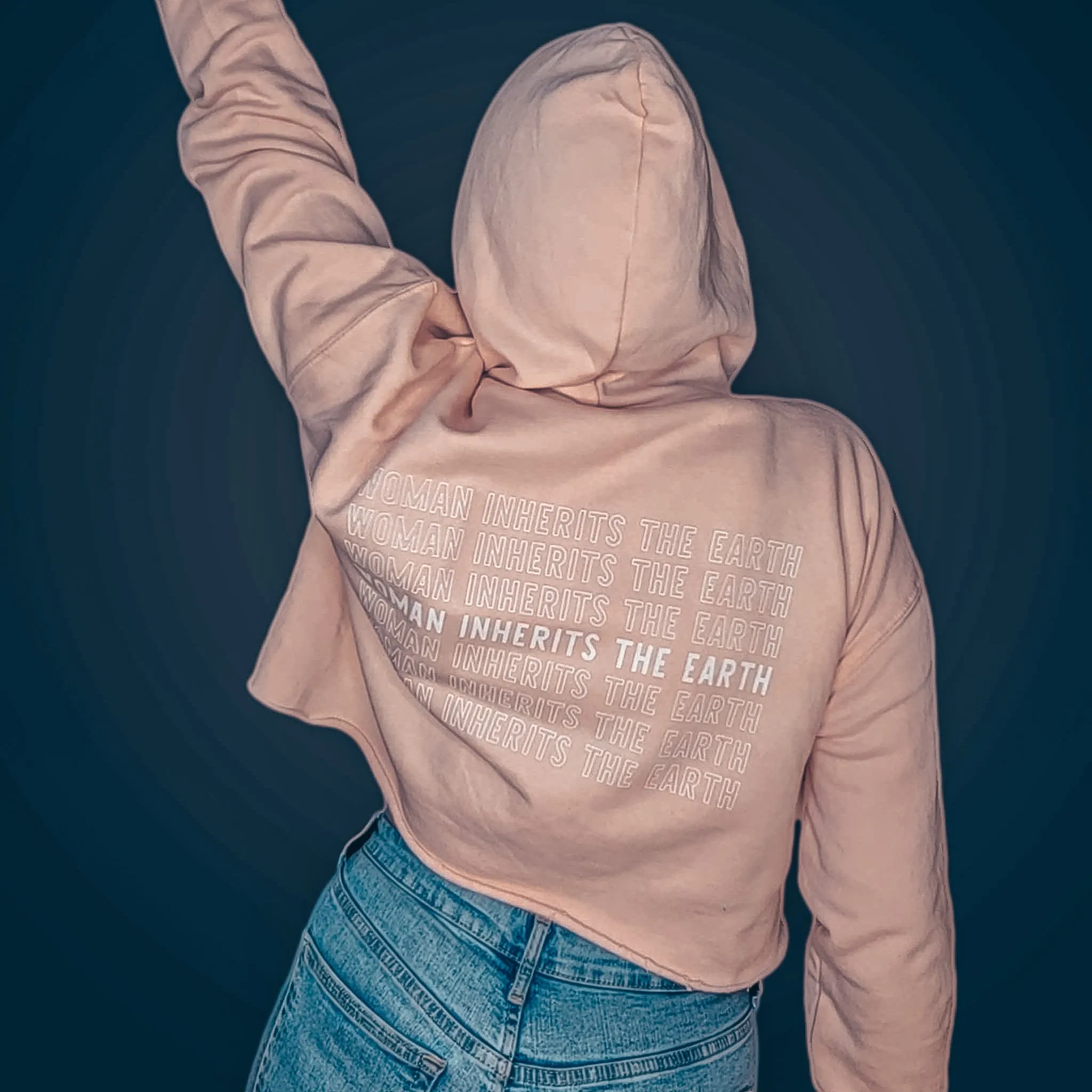 Womans inherits the earth dog mom crop Hoodie