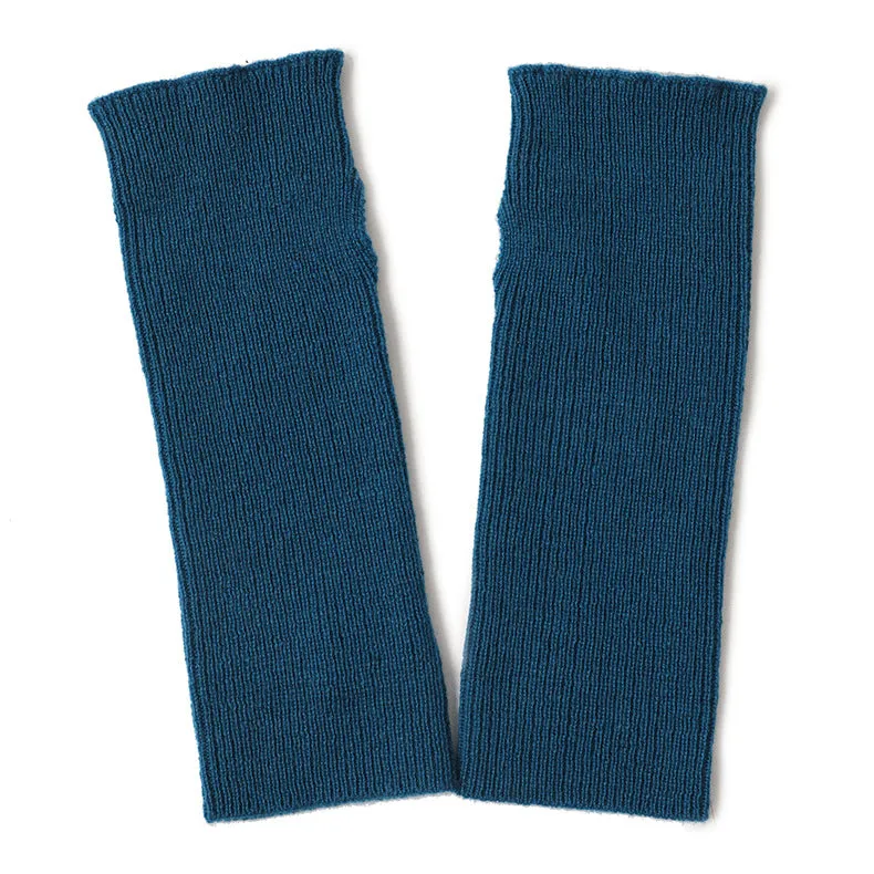Women 100% Cashmere Gloves Long Fingerless Gloves Winter Warmer Mittens for Ladies