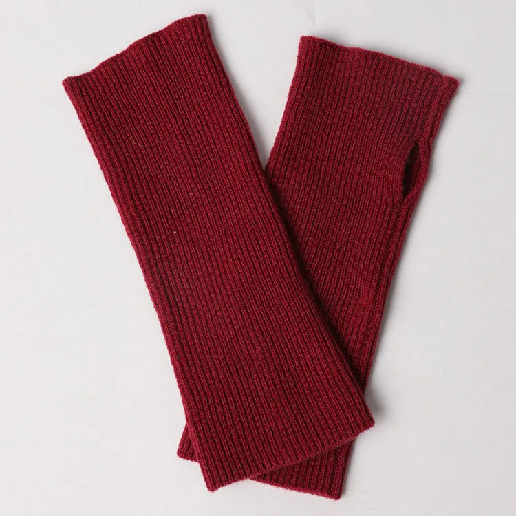 Women 100% Cashmere Gloves Long Fingerless Gloves Winter Warmer Mittens for Ladies
