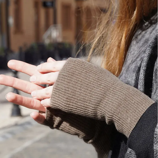 Women 100% Cashmere Gloves Long Fingerless Gloves Winter Warmer Mittens for Ladies