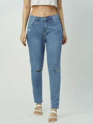 Women High-Rise Slim Straight Fit Jeans