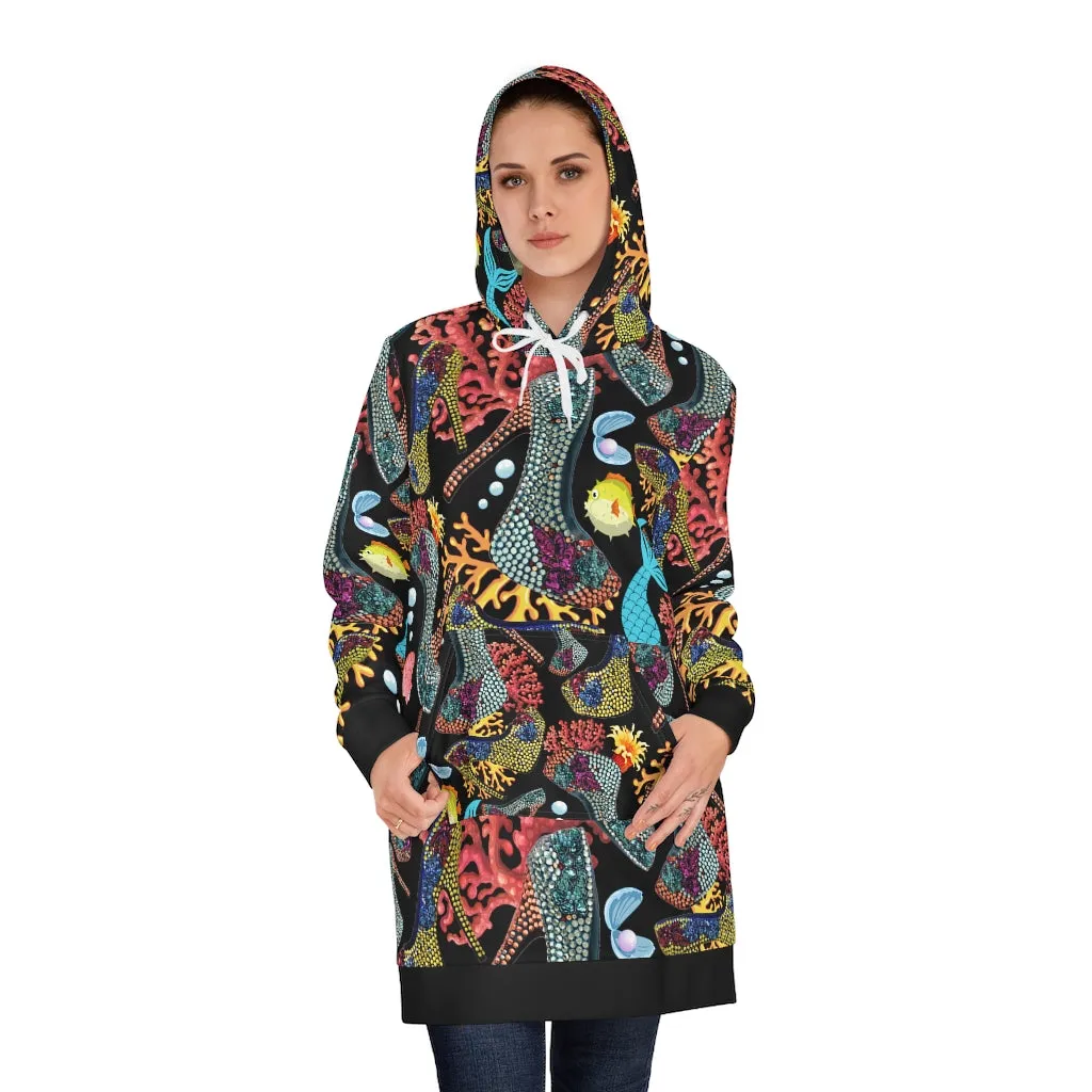 Women's Hoodie Dress Ursula 'Dark Glam Sea'