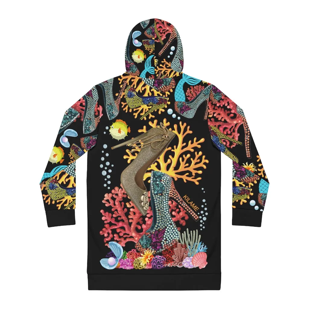 Women's Hoodie Dress Ursula 'Dark Glam Sea'