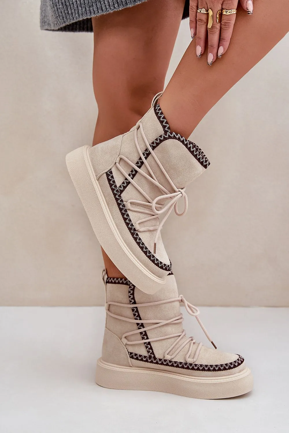 Women's platform warm snow boots