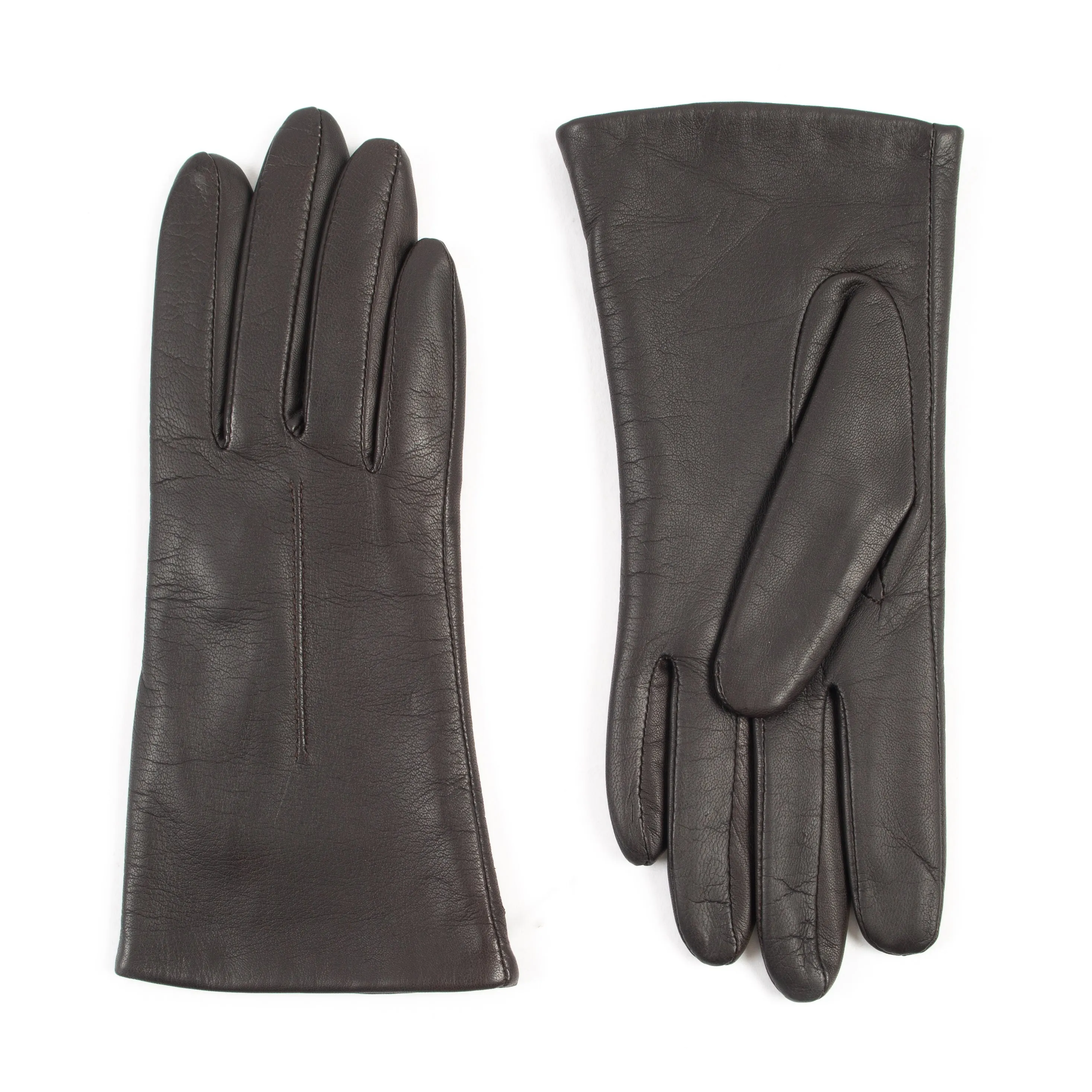 Women's Single-Point Fleece-Lined Leather Gloves