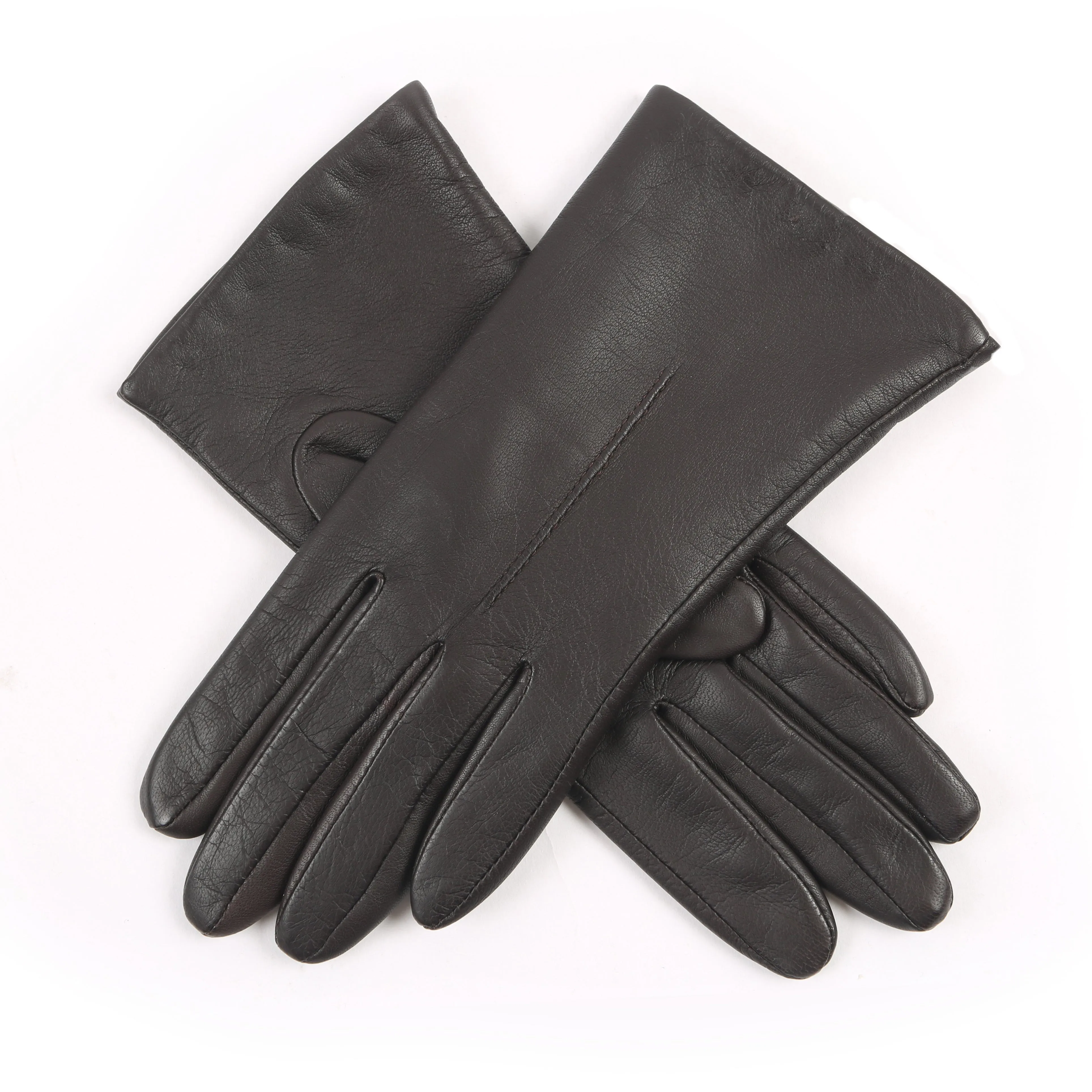 Women's Single-Point Fleece-Lined Leather Gloves