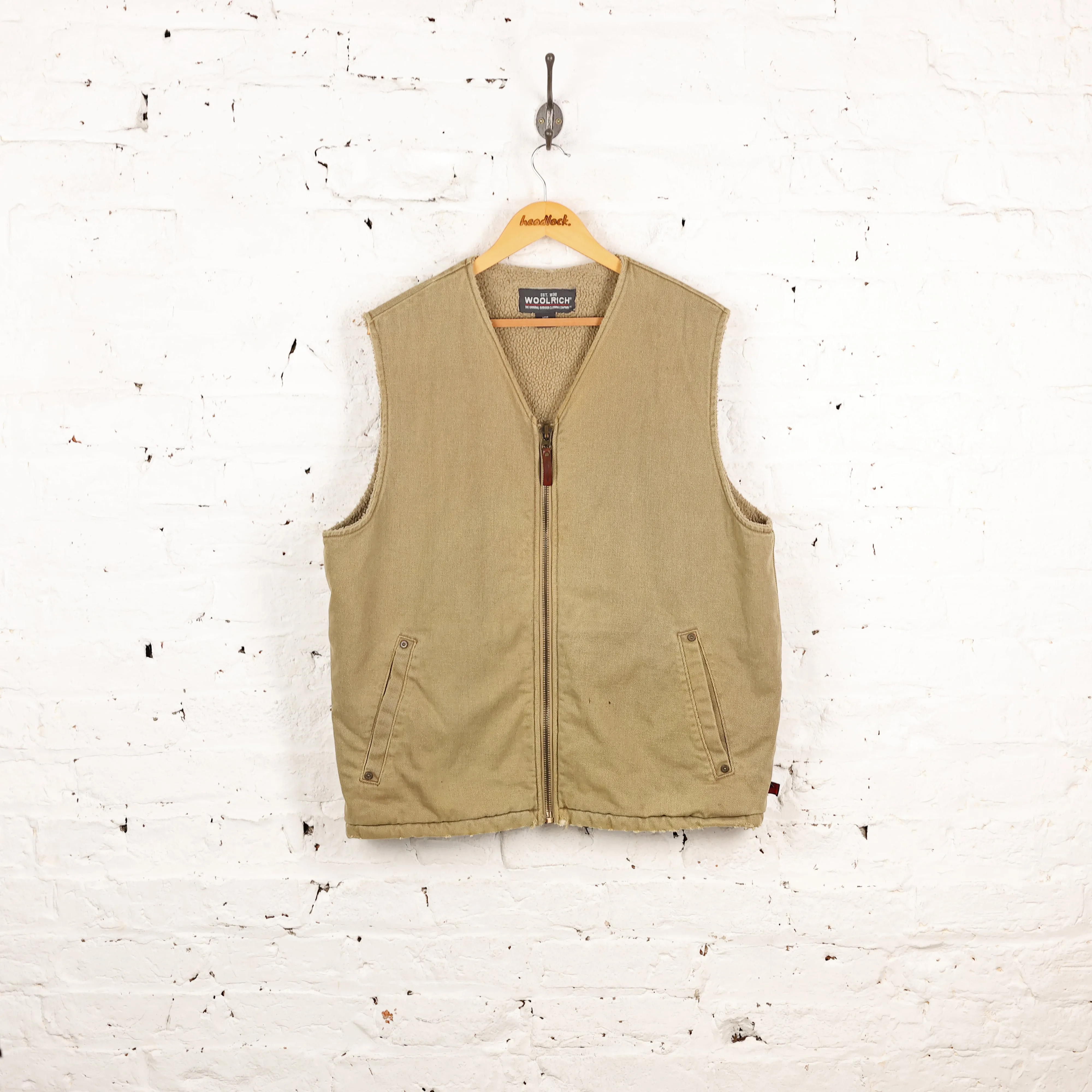 Woolrich Fleece Lined Bodywarmer Gilet - Beige - L
