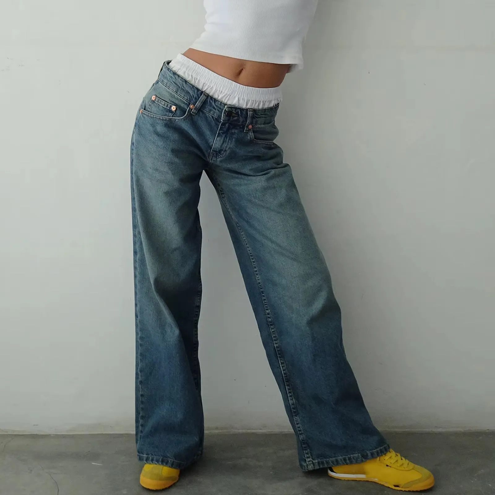 Y2K Baggy Jeans Low Rise Casual