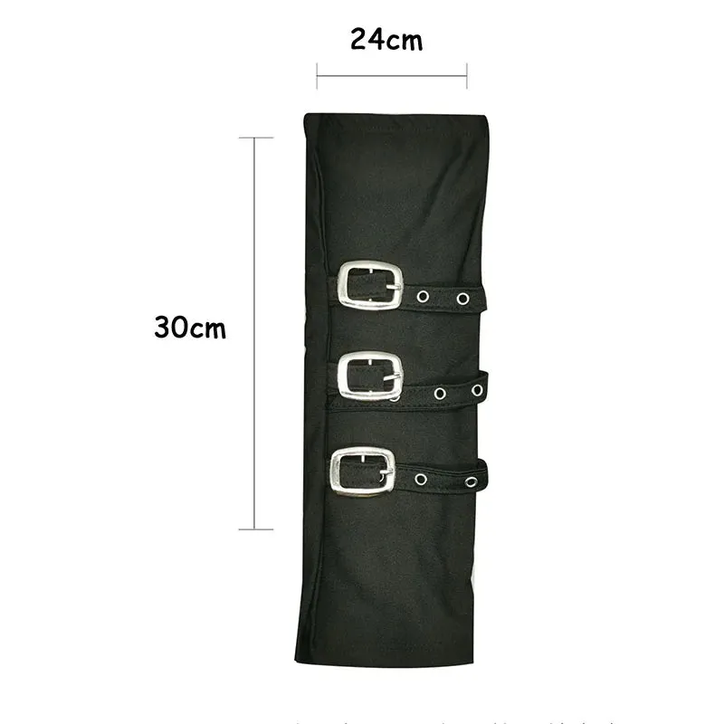 Y2K Gothic Metal Button Strap Wristband Gloves