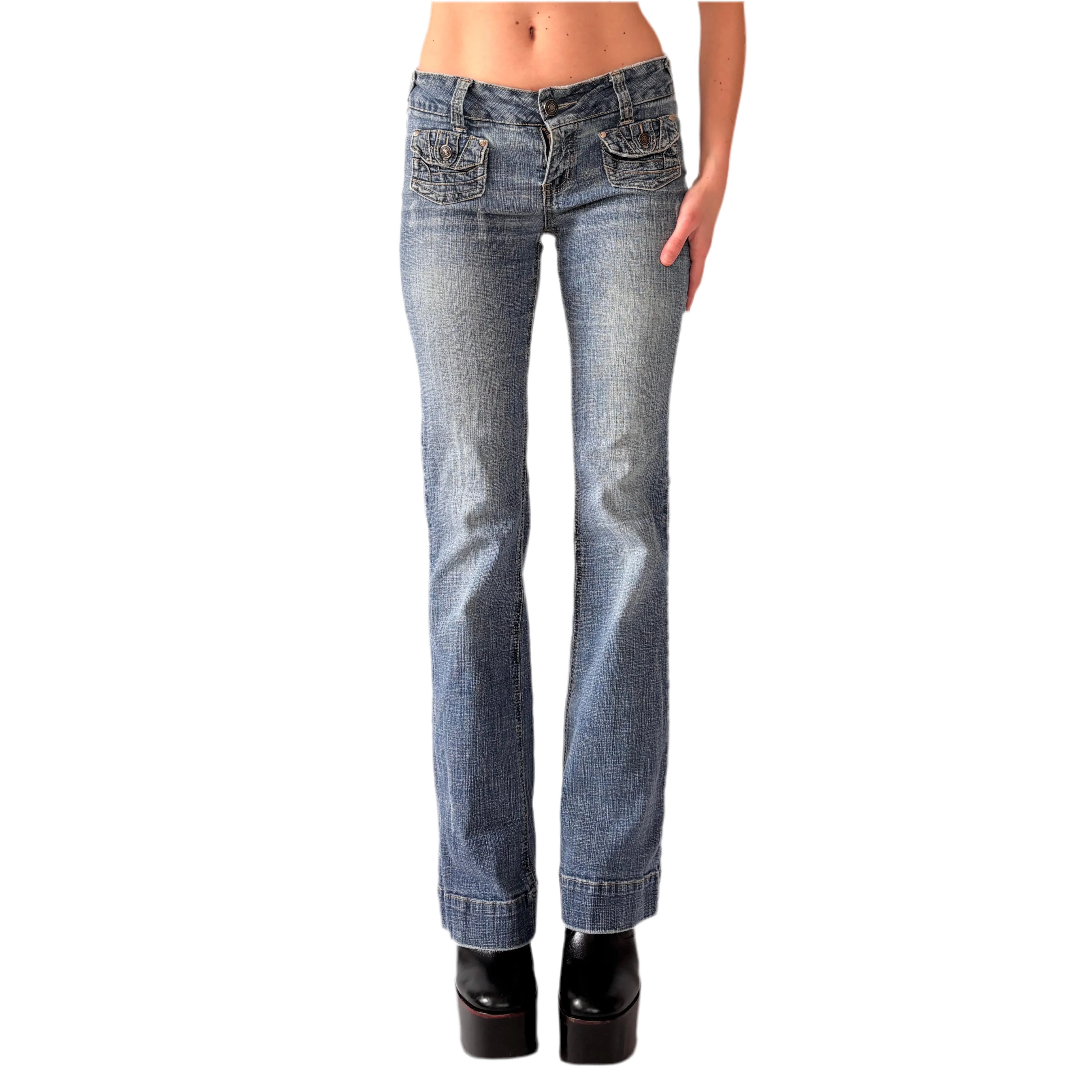 Y2K Low Rise Flare Jeans (XS/S)