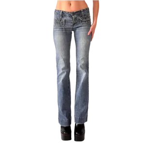 Y2K Low Rise Flare Jeans (XS/S)