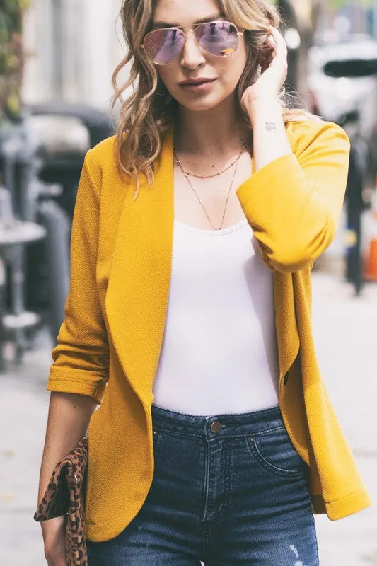 Yellow Casual Blazer