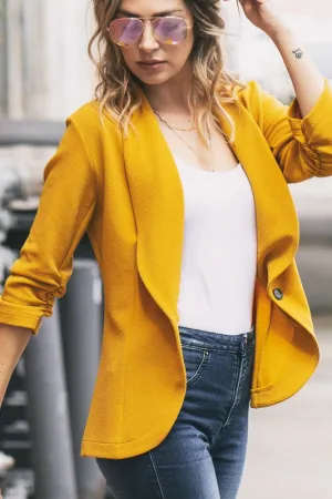 Yellow Casual Blazer