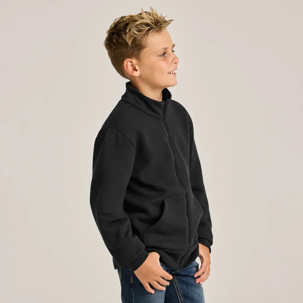 Youth Full Zip Mock Neck Sweatshirt