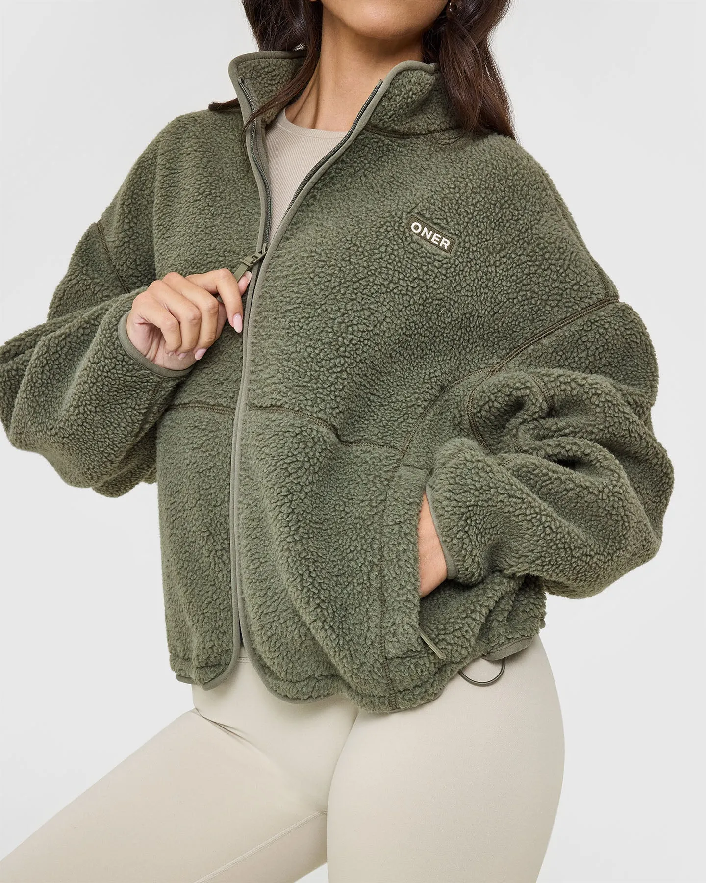 Zip Through Fleece Jacket | Alpine Green